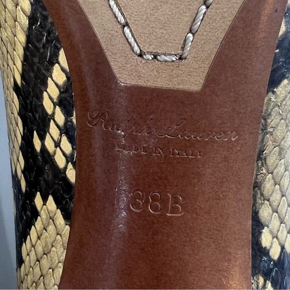 Ralph Lauren Purple Label “Celia Python Pump” Size 38 snakeskin - Picture 7 of 8